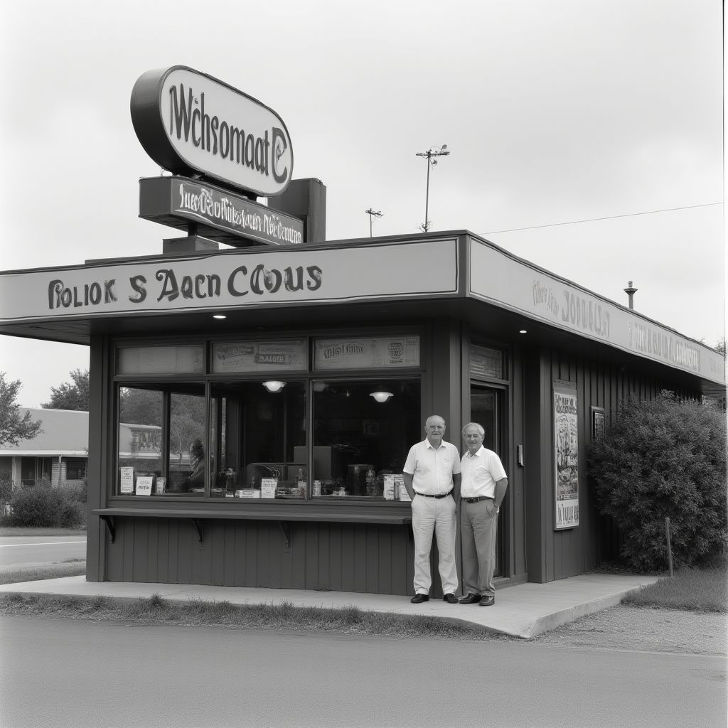 Historic photo of original Aussie Fast Food shop from 1985