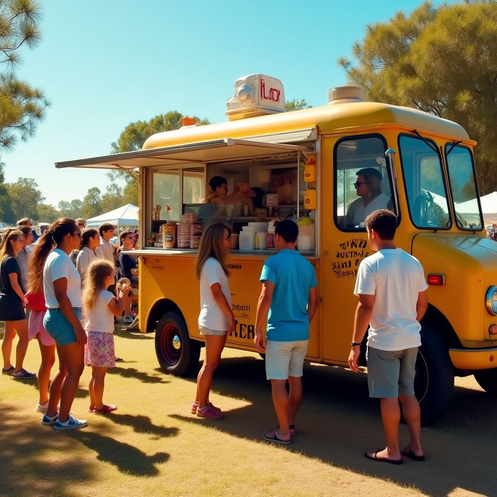 Community event with Aussie Fast Food team serving local families