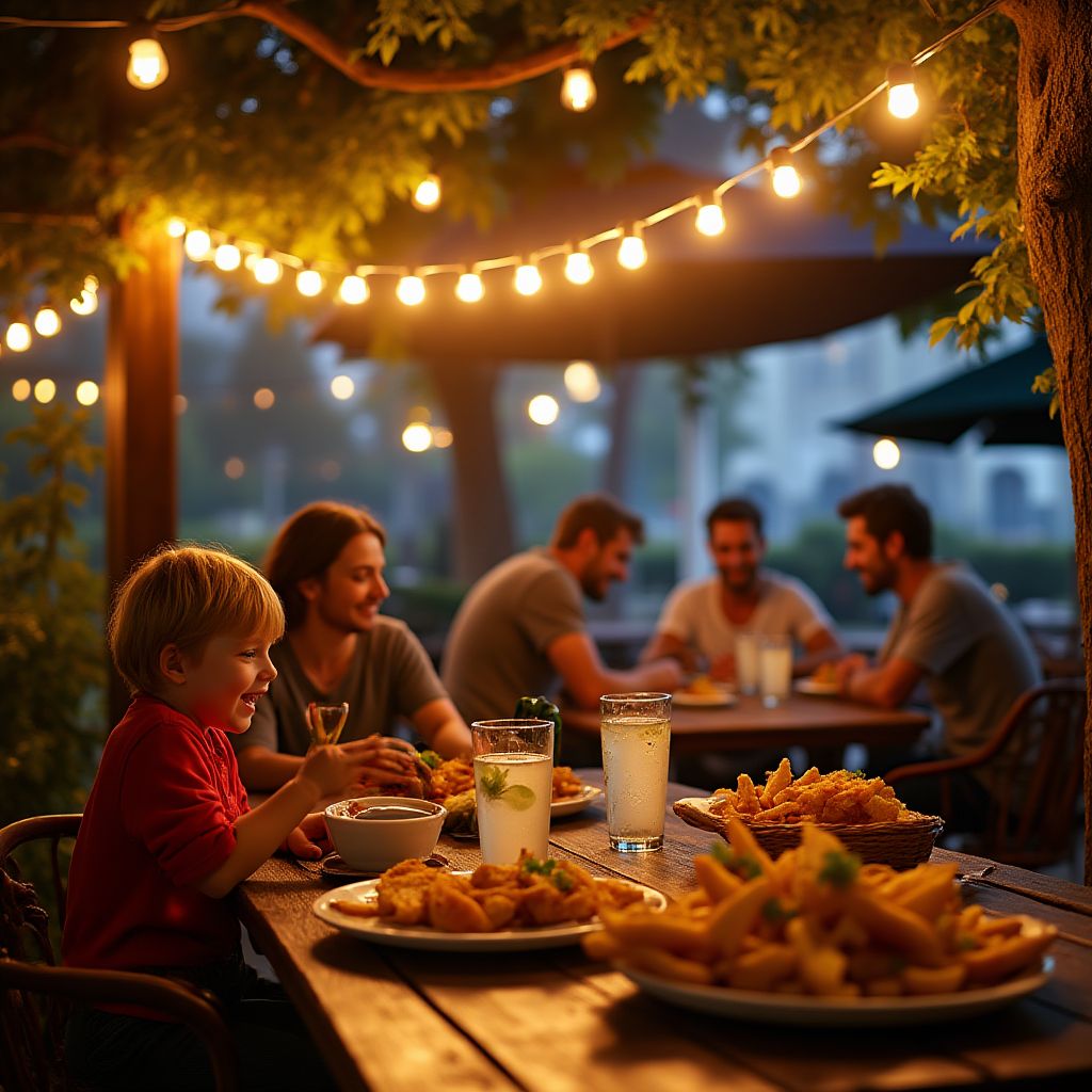 Friday fish and chips special with outdoor seating in Australia
